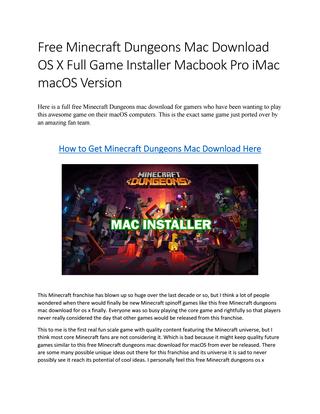 Minecraft free download mac full version 2019